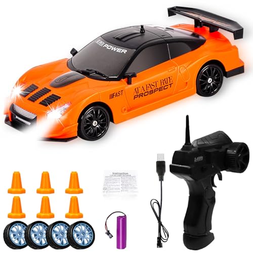 YeahBoom RC Drift Car, 1:24 Ferngesteuertes Auto 4WD, Schnelles Rennauto Mit Fernbedienung, Modellfahrzeug für Jungen Mädchen und Erwachsene Geschenk