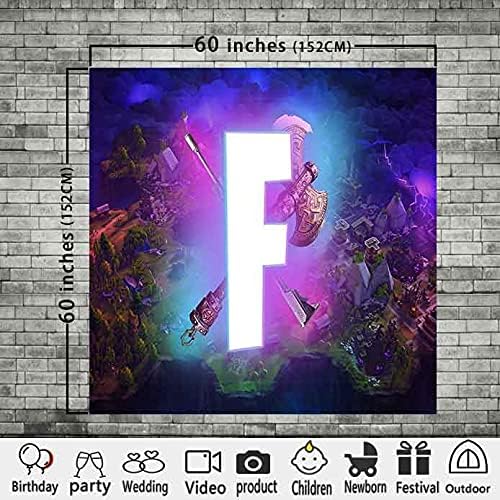 Miniatura 5 de X-SISTER Juego en línea Tapiz F Letra Logo Castillo psicodélico Decoración para colgar en la pared Felpa corta 60 * 60 pulgadas Sala de estar