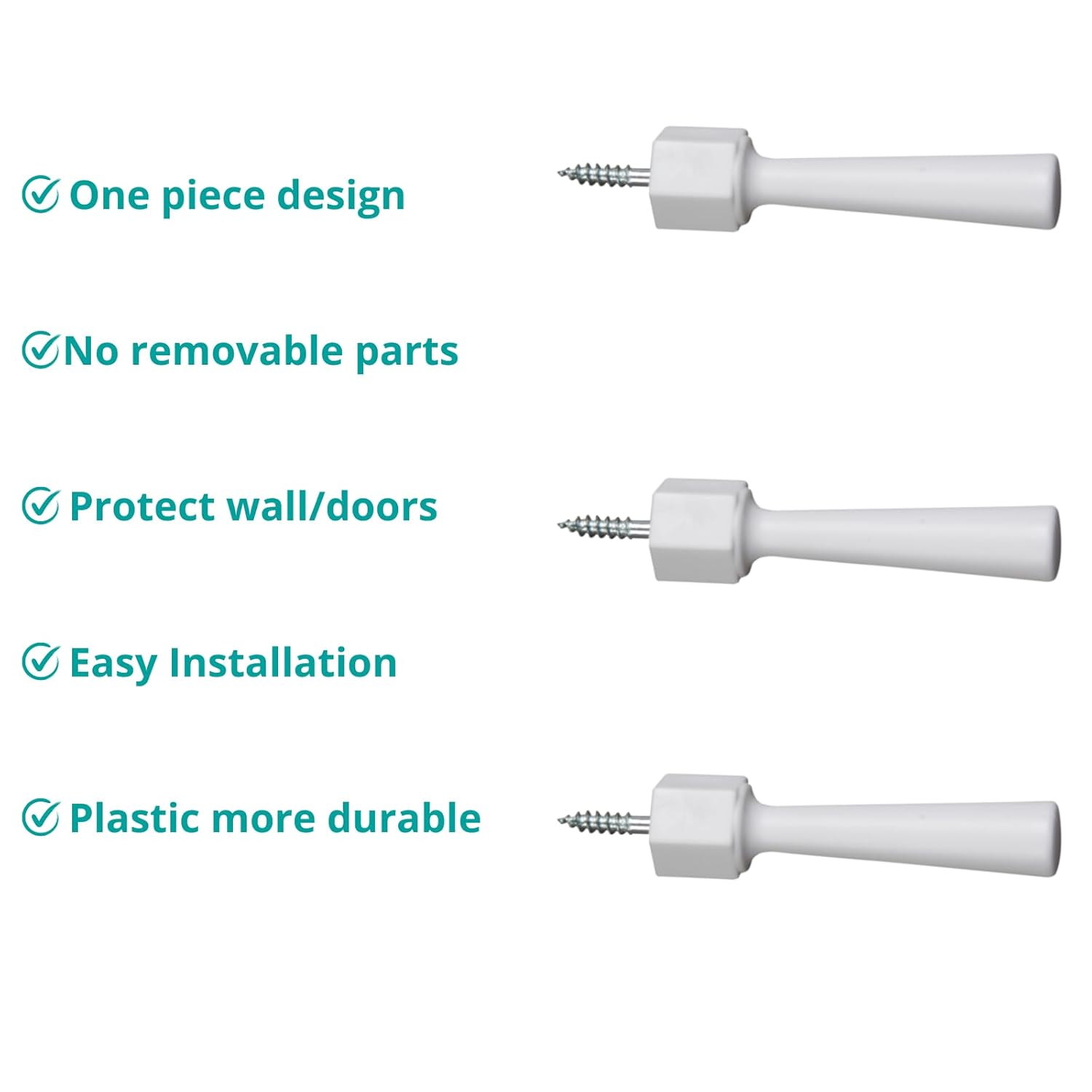 KidCo White Soft Jamb Door Stop, 3-Pack