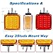 LED Pedestal Lights Amber/Red Double Face 39 LED Turn Signal Light stud mount fender lights for Heavy Truck Trailer Freightline Peterbilt Kenworth Mack Western Star (Driver/Passenger Sides, pack of 2)
