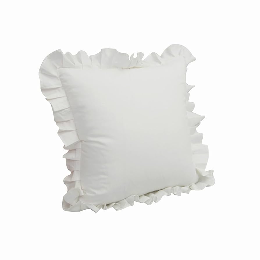 ホワイトコットン♪フリル付きクッションカバー２枚 ホワイトコットン♪フリルクッションカバー45cm×45cm