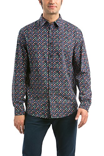Desigual Manolocolumn - Chemise casual - Taille normale - Manches longues - Homme - Noir (Negro) - Small (Taille fabricant: S)