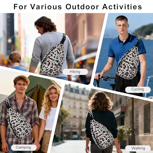 Duryarhall Sling Bag for Women Crossbody Chest Bag Convertible from Left to Right, Water Repellent Gym Backpack, Anit Theft, Leopard Small - image 6