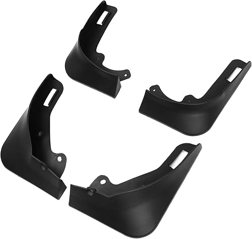 IKON MOTORSPORTS, Protector contra salpicaduras compatible con Tesla Modelo Y 2020-2024, aletas de barro de PP negras delanteras y traseras, kit de
