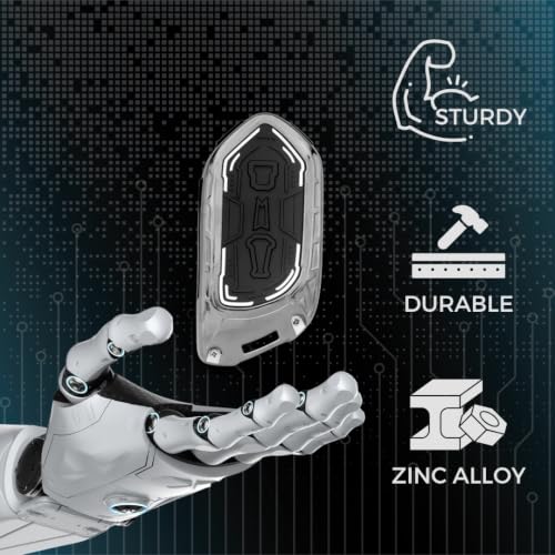 Image of KEYCEPT Metal Armor Key Cover Compatible for Kia Syros, EV6, EV9 Seltos 2026 4 Button smart Key with Keychain . (Metal Armor)