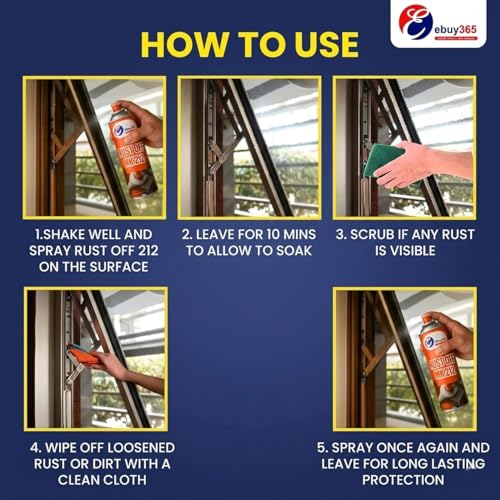 Image of Rust Off MK-212 | 500ml | All-In-One Rust Release Spray & Penetrating Lubricant | Fast-Acting Corrosion Remover, Multi-Use Cleaner, Penetrant Oil to Free Stuck Bolts /Hinges (3, Pack of 3)