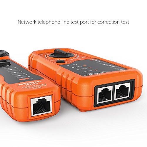 Wire Tracker Meterk RJ11 RJ45 Line Finder Handheld Cable Tester Multifunction Cable Check Wire Measuring Instrument for Network Maintenance Collation, Telephone Line Test, Continuity Checking