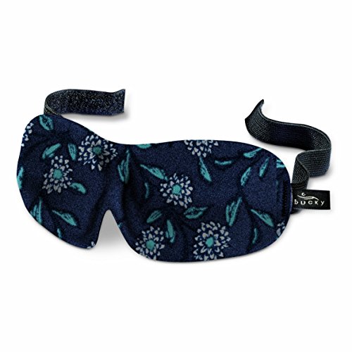 Bucky 40 Blinks Ultralight & Comfortable Contoured, No Pressure Eye Mask for Travel & Sleep, Perfect with Eyelash Extensions - Woodcut Floral