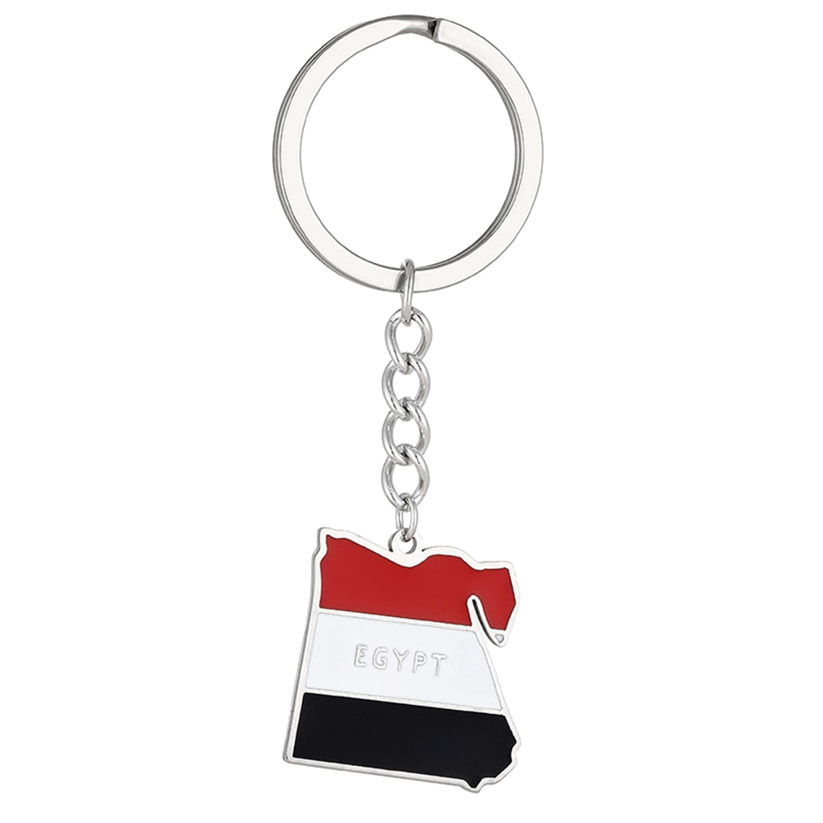 Hredwep Stainless Steel Keychain for Collectors Travelers Egypt Map Flag Keyring Ethnic Keyholder for Women Girl