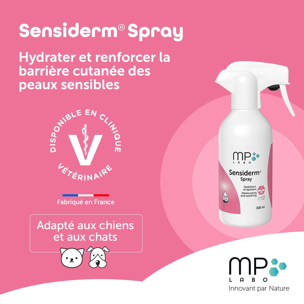 MP Labo Sensiderm® Spray 300 ML - Hydratant et apaisant - Technologie Skin Barrier Protect™ - Chien et Chat