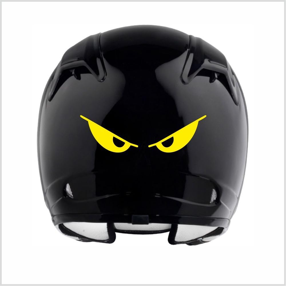 Everything GraphixEvil Eyes No Fear Motorcycle Biker Helmet Reflective Decal Sticker M2 5 1/2" X 1 1/2" (Reflective Yellow)