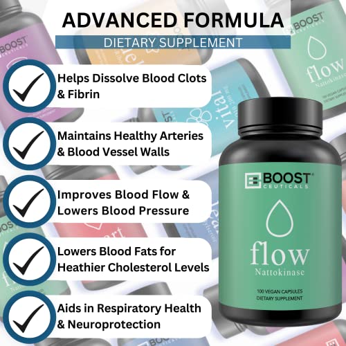 BoostCeuticals Nattokinase Supplement 200mg 100 Vegan Capsules Pure No Stearates Natural Blood Thinner & Blood Flow (100 Days Supply) - Image 2