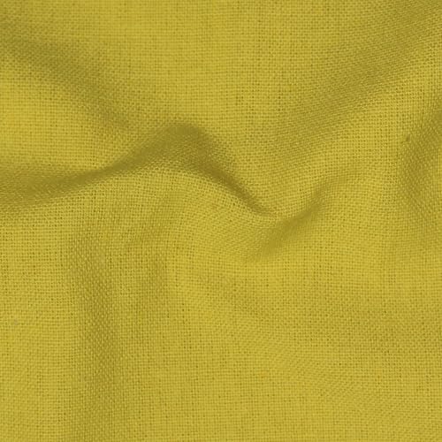 Image of HOME COLORS.IN Cotton Plain 10 Seater Table Cover - Machine Washable - Durable - Dining Table Cloth - 60 x 108 Inch - Yellow