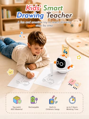 Drawing Robot for Kids, 220 Flash Cards, Toys and Gifts for 3-8 Girls Boys - Image 2
