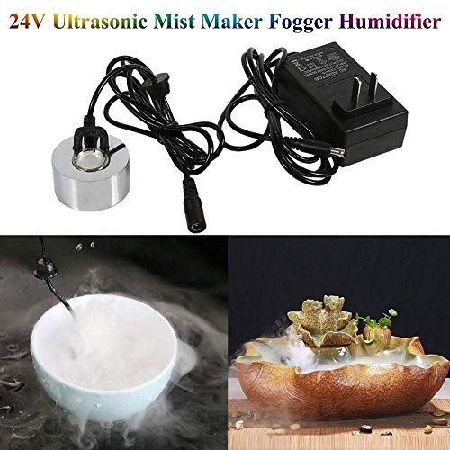 Diyeeni Ultraschall Nebler, Wasser Vernebler mit Netzteiladapter Nebelwerfer Fogger Hersteller Mini Nebelmachine für Kleinen Aquarium, Brunnens, Teich, Wasserspiel
