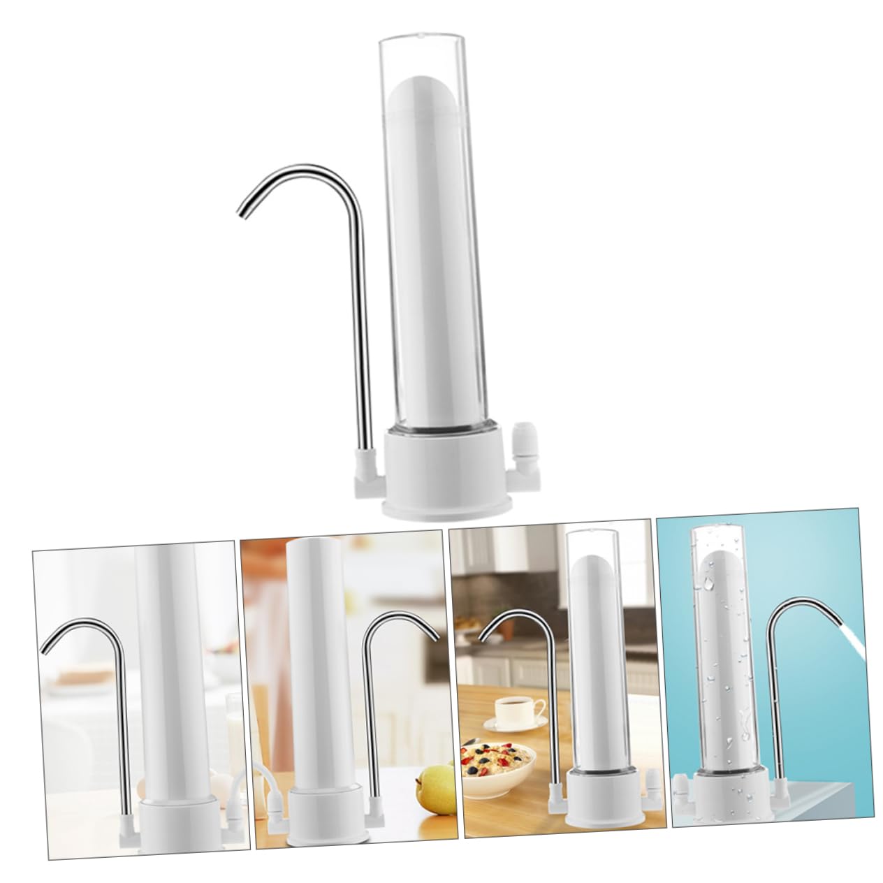 Purificador de Agua para Grifo de Cocina, Filtración Física, Instalación Sencilla, 1 Juego de Adaptadores, para Agua Potable en Casa