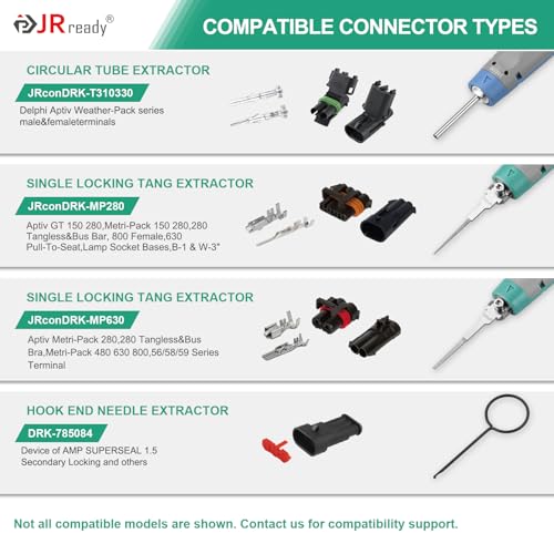 Image of JRready Upgraded Pin Removal Tool Kit for Weather Pack&Metri-Pack Series Connector Terminals Extraction and Depinning Tool with DRK 785084 AMP 1.5mm Removal Tool JRconDRK15A03-01