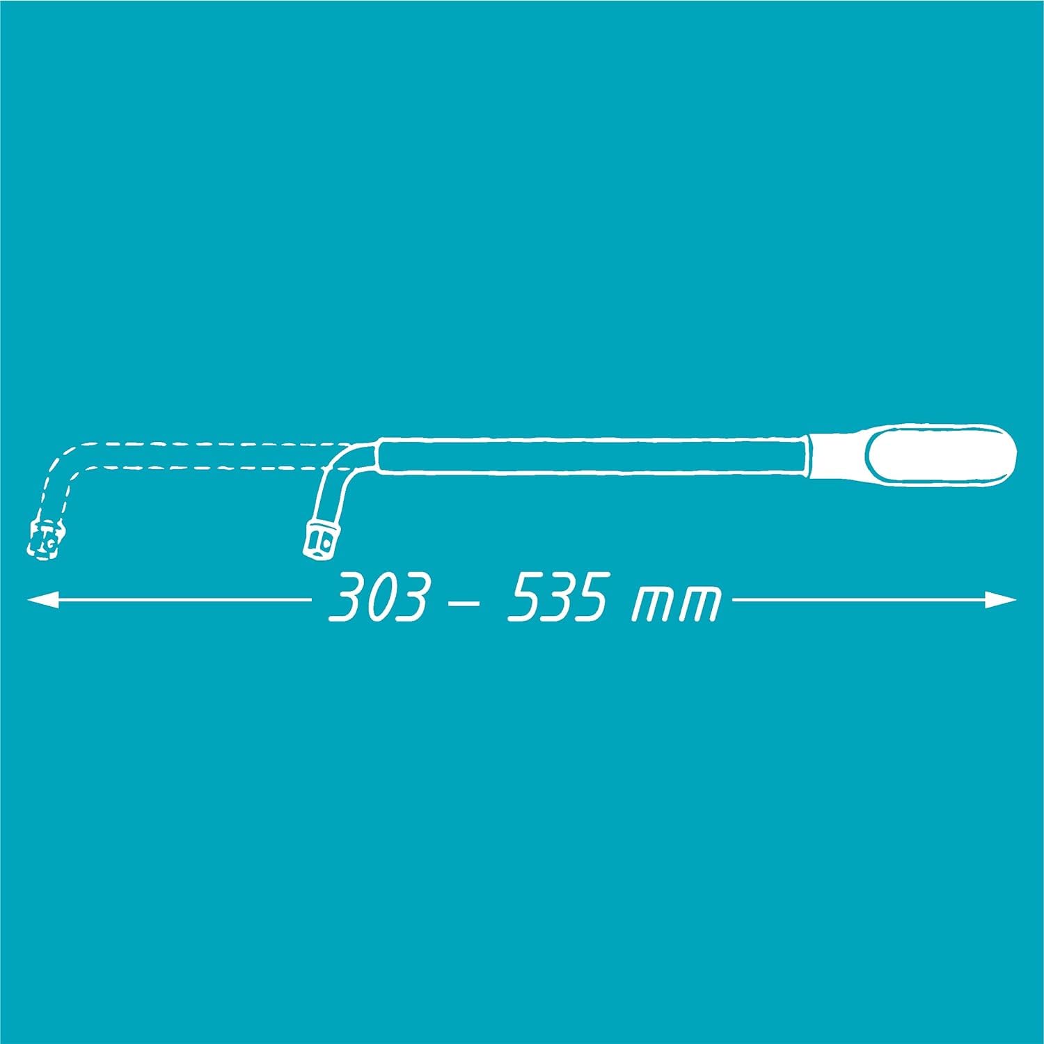Hazet Radmutter-Schlüssel 772 I ausziehbar von 303-535 mm, Abtrieb: Vierkant 12,5 mm (1/2 Zoll) I passend für Reifenwechsel durch günstige Hebelwirkung