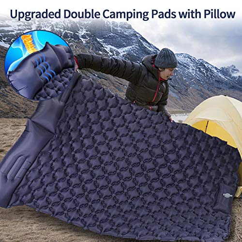 VECUKTY Double Camping Sleeping Pad, Upgraded Foot Press Inflatable
