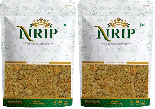 Image of NRIP Raisin (Kishmish) Dry Grapes Seedless 200 Gm (Pack of 2)