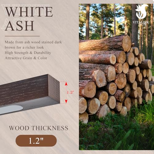 Image of Picture Light 27.5 inch Wood Picture Lights for Wall Hardwired Gold Picture Frame Light Dimmable Art Gallery Light Accent Lighting Bathroom Wall Sconce for Artwork Poster Portrait Library Display 5CCT
