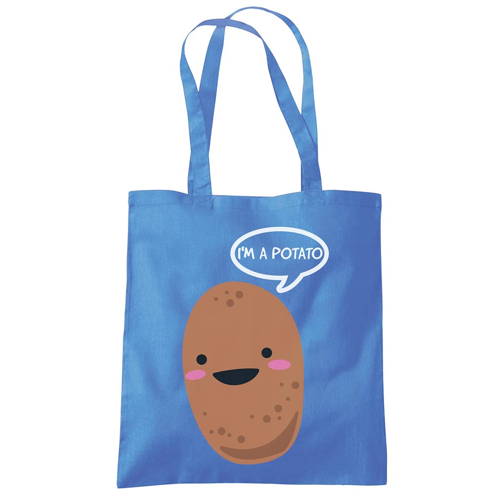 HotScamp I'm A Potato - Tote Shopping Bag - Funny Vegetable Food One size cornflower blue