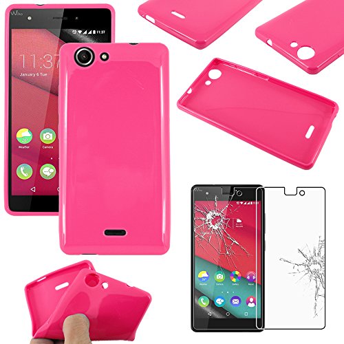 ebestStar - Coque pour Wiko Pulp 4G, Etui Protection Silicone Antichoc, Souple Slim, Rose + Verre Trempé
