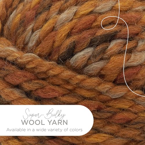 Image of Lion Brand Yarn, Wool-Ease Thick & Quick Yarn, Fall Leaves, Orange, 3 Pack | Super Bulky Wool Acrylic Blend Fiber for Soft Hats, Sweaters, Chunky Blankets, Yarn for Crochet, Knitting, Crafts, Weaving