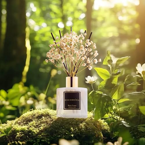 Image of Cocorrina Reed Diffuser Sets, 6.7 fl oz. Black Forest Diffuser with Sticks Home Fragrance Reed Diffuser for Bathroom Shelf Decor