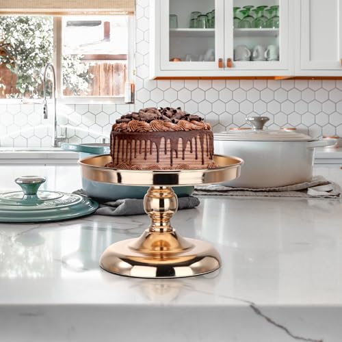Présentoir à gâteaux doré Zerodeko robuste pour mariage sans risque de basculement - 7