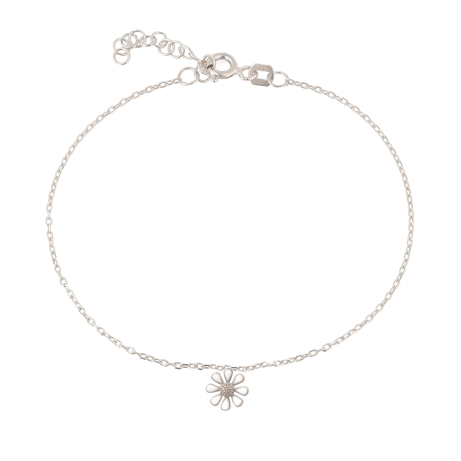 Tobillera margarita Einzelstück de plata ajustable para mujer 8
