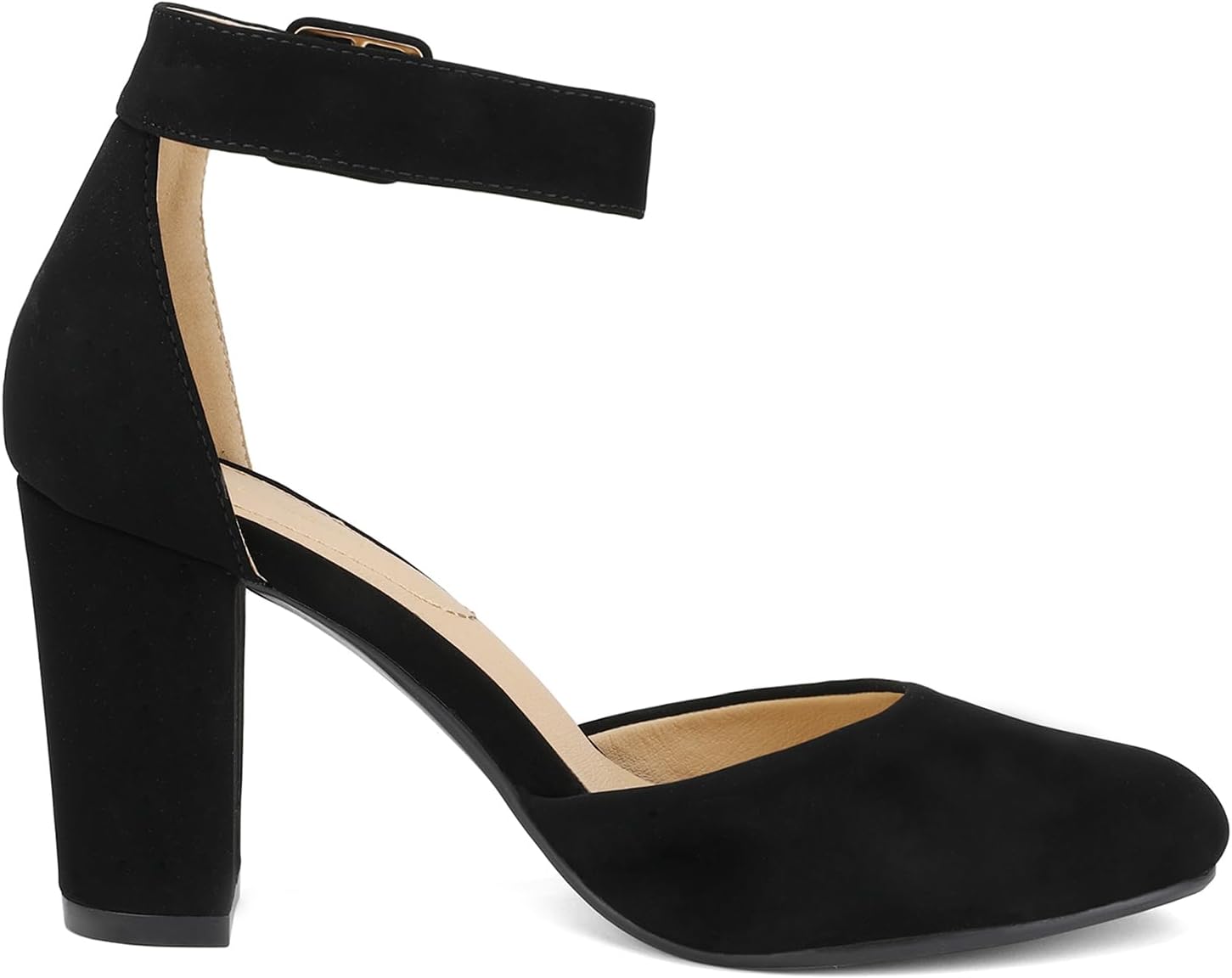 DREAM PAIRS Women's High Heel Ankle Strap Closed Toe Chunky Wedding Pumps Shoes - Image 4