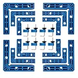 90 Degree Clamp,Positioning Squares, 3' 4' 2.3' Right Angle Clamp with 12 Clamping Squares,Corner Clamps Woodworking Tool for Pictures Frames Cabinets Boxes,Blue