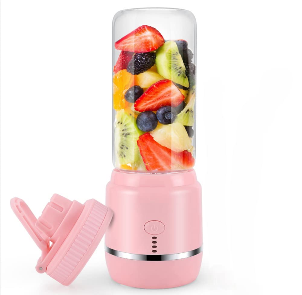 Licuadora portátil, 6 cuchillas de 400 ml, licuadora fresca, licuadora portátil, vidrio de borosilicato alto, potente mezclador de frutas, mezclador de suplementos de alimentos para bebés, para