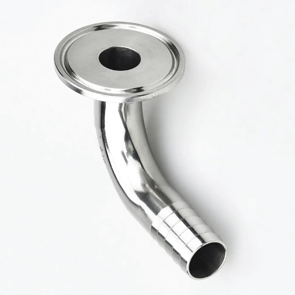 Złącze węża z kolcami, Króciec do węża Tri Clamp Kolanko 90 stopni SS304 Łącznik do rur sanitarnych w wielu rozmiarach(63mm x ferrule 77.5)