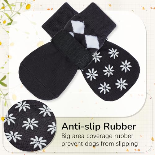 PUMYPOREITY 2 works Dog Socks for Injured Paws - Non-Slip Paw Protection to Stop Licking, Foot Bandage Slippers (Black, M) - Image 4