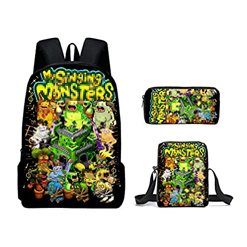 Monsters Backpack 3Pcs Set - Perfect for Casual Daypacks (14,3pcs)