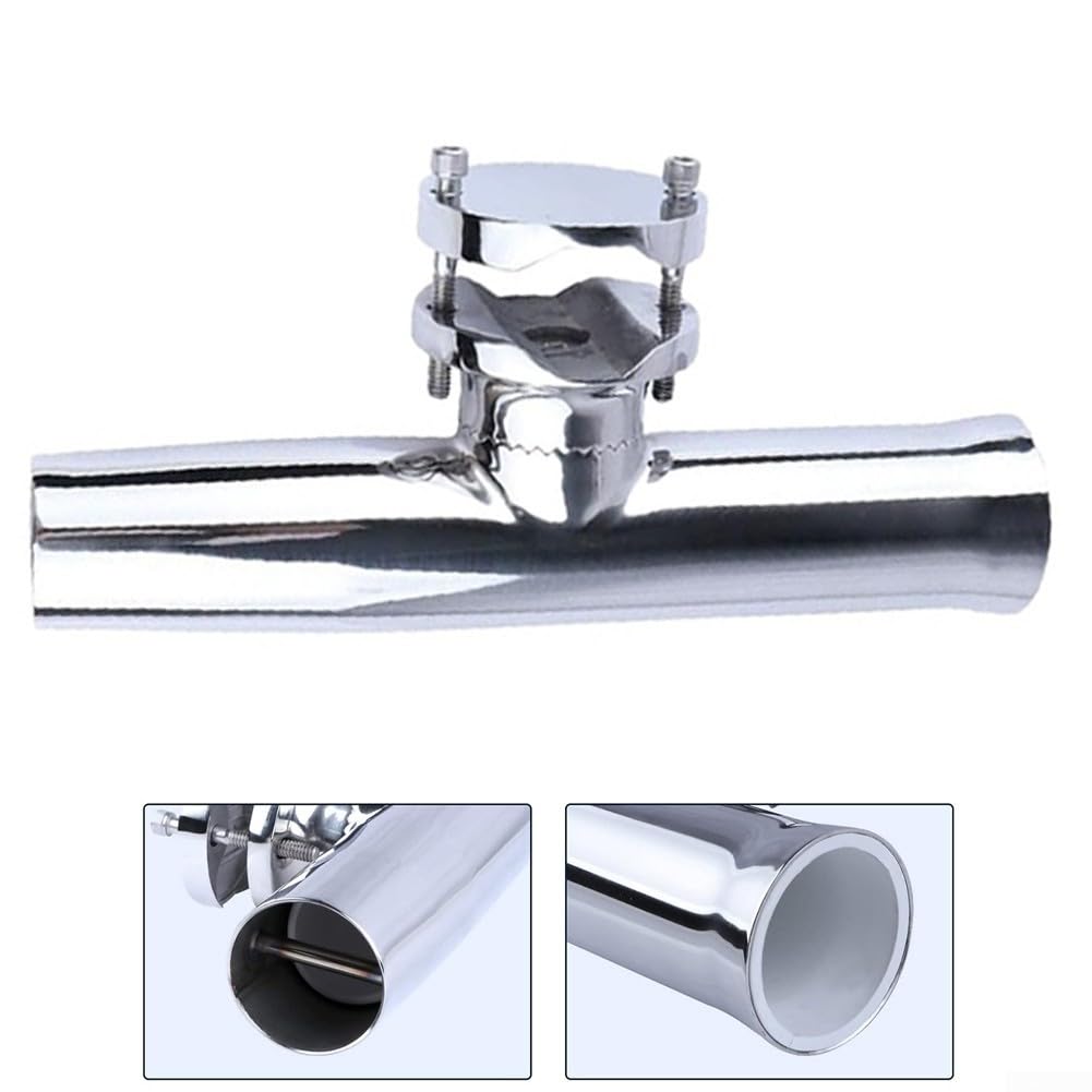 Soporte de caña de pescar de acero inoxidable para barcos, soporte de pesca ajustable de 32 ángulos con acolchado de goma, accesorios de montaje de cubierta resistentes para agua salada, adecuado para