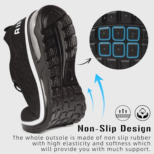 ziitop Running Shoes for Men Lightweight Tennis Shoes Athletic Air Cushion Walking Shoes Non Slip Breathable Fashion Sneakers Comfortable Mesh Sport Shoes Mens Workout Casual Gym Jogging Shoes - Image 4