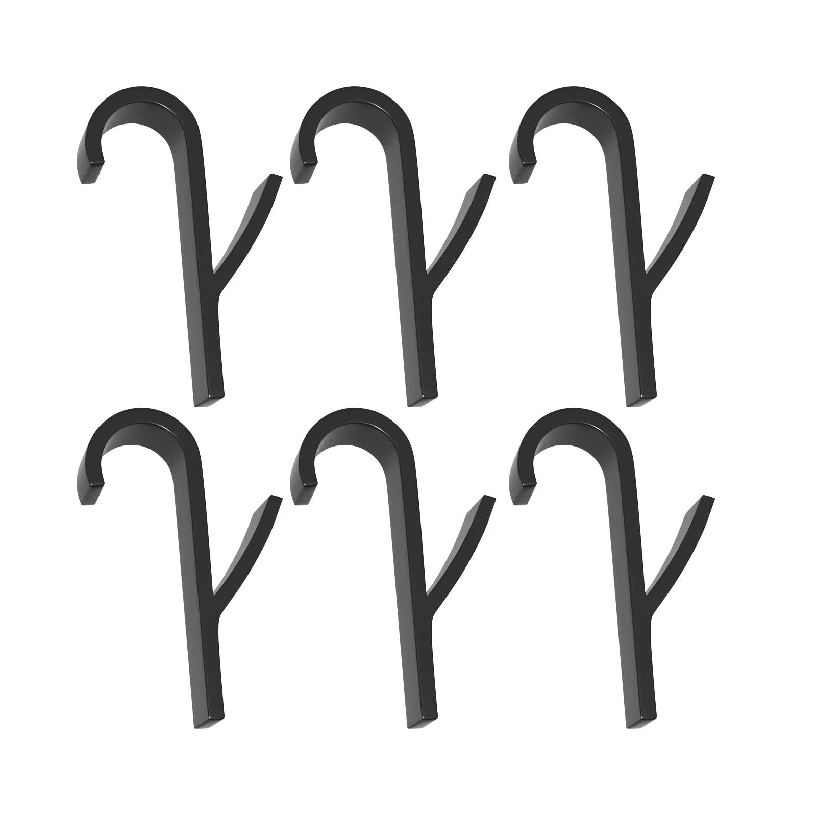 Haluway 6 Pcs Radiator Towel Hooks, Black No Drill Towel Rail Hooks for Bathroom, Kitchen & Home, Heat-Resistant Plastic Hooks for Towels, Bathrobes, Clothes & Utensils