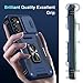 DEERLAMN Case for Samsung Galaxy S25 6.2-Inch with Slide Camera Cover+Screen Protector (1 Pack), Rotated Ring Kickstand Military Grade Shockproof Protective Cover-Navy Blue