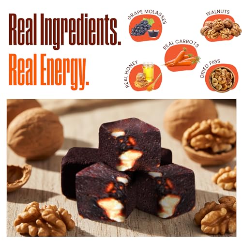 Image of PEPCUBES Carrot Snack Bites with Walnuts (8 Pack), Soft, Chewy, Real Ingredients, Naturally Sweetened, High Fiber, Steady Energy, Gluten Free, Dairy Free, Low Calorie, Plant Based, Gut-Friendly, Lightly Spiced | 8 ct, 1.06 oz each