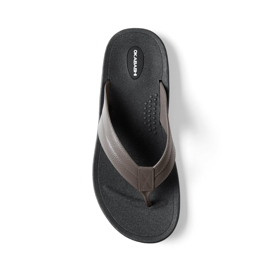 Image of OKABASHI Men's Voyager Flip Flop | Scultped Footbed w /Nonslip Grip | Slip Resistent & Waterproof | Sustainably Made in the USA