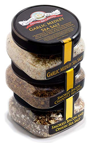 Gourmet Grilling Sea Salt 3-Pack - Smoked Bacon Chipotle Garlic Medley Smoked Bacon