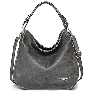 Wrangler-by-Montana-West-Leather-Tote-Hobo-Shoulder-Bag-for-Women-Large-Top-Handle-Hangbag Montana West Vegan Leather Crossbody Bag Tote Purse for Women (Grey-WG)