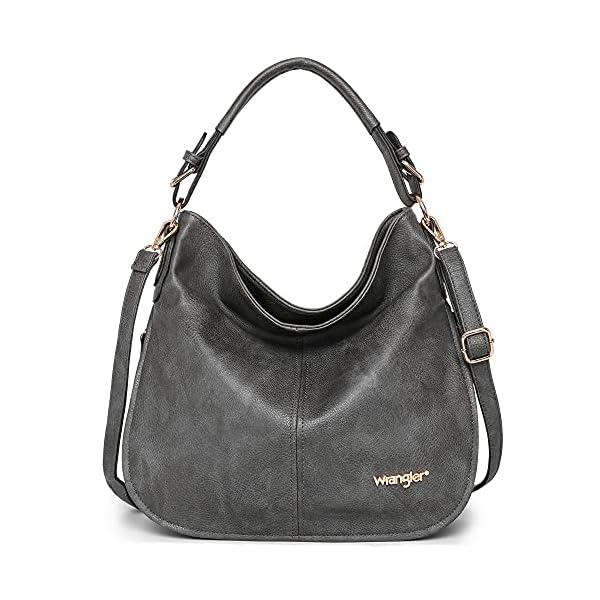 Wrangler-by-Montana-West-Leather-Tote-Hobo-Shoulder-Bag-for-Women-Large-Top-Handle-Hangbag Montana West Vegan Leather Crossbody Bag Tote Purse for Women (Grey-WG)