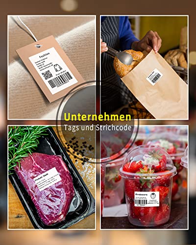 Code barres et aliments identifiés par étiquettes Phomemo M110 50x80mm