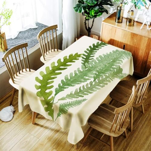 Aozhiswe Mantel Antimanchas Cuadrada Plantas Verdes Mantel de Mesa Algas Marinas 90x90 cm Manteles Impermeable Poliéster Protector Comedor para Interior Exterior a-8691