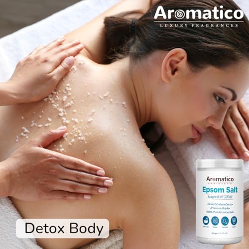AROMATICO- Premium Grade Epsom Bath Salt Crystal for Body & Foot Spa. Natural therapy for Muscle Relief, Pain, Aches and detox. 100% Pure & Unscented 900gm - Image 6