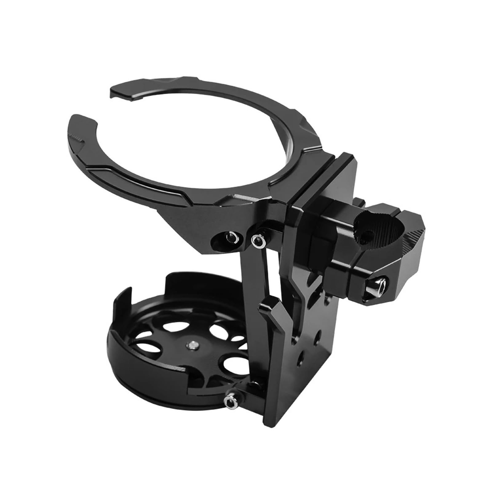 Uchwyt na Bidon Pasuje do motocykli VSTROM 650 1050 1000 800 DL650 DL1000 Uchwyt na kubek na wodę, składany stojak na napoje, CNC, aluminiowy(Black)